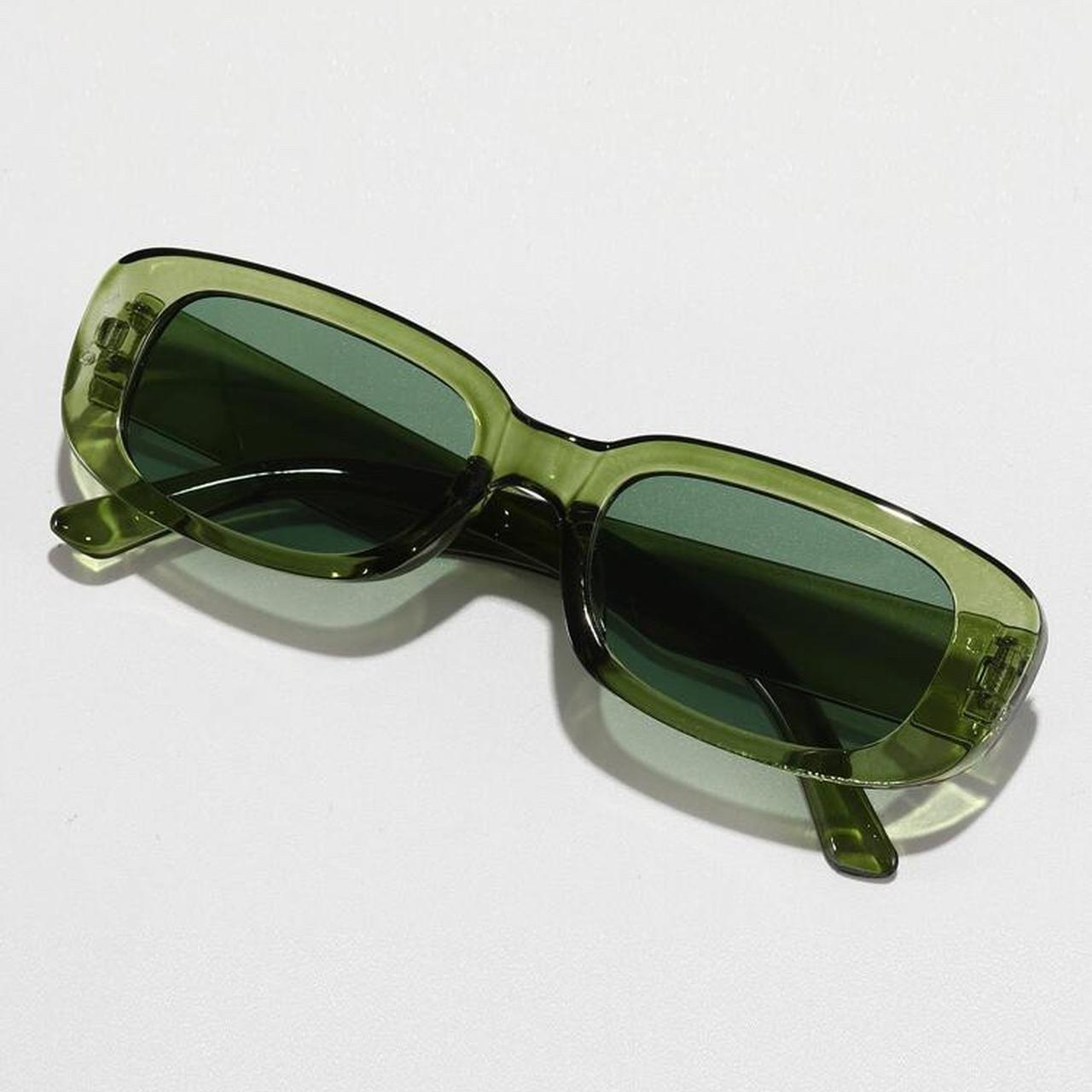 Men's Green and Khaki Sunglasses Depop