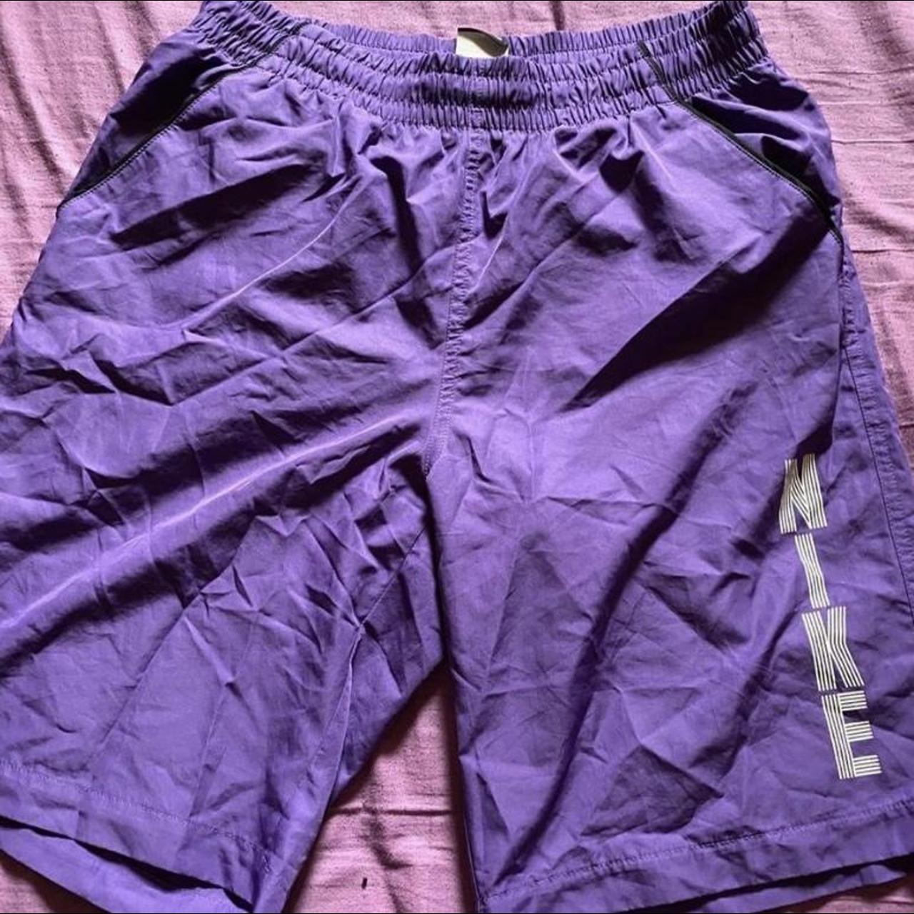 Nike Men's Purple and White Shorts | Depop