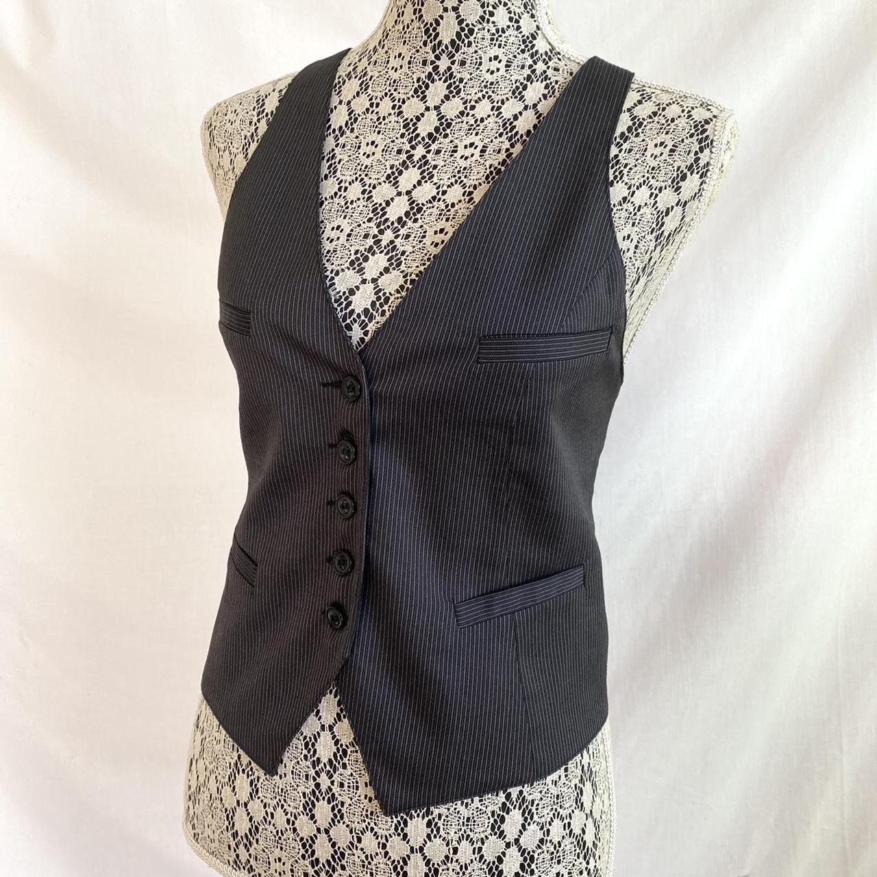 Pinstripe button up suspender vest 🖤 Lovely layered... - Depop