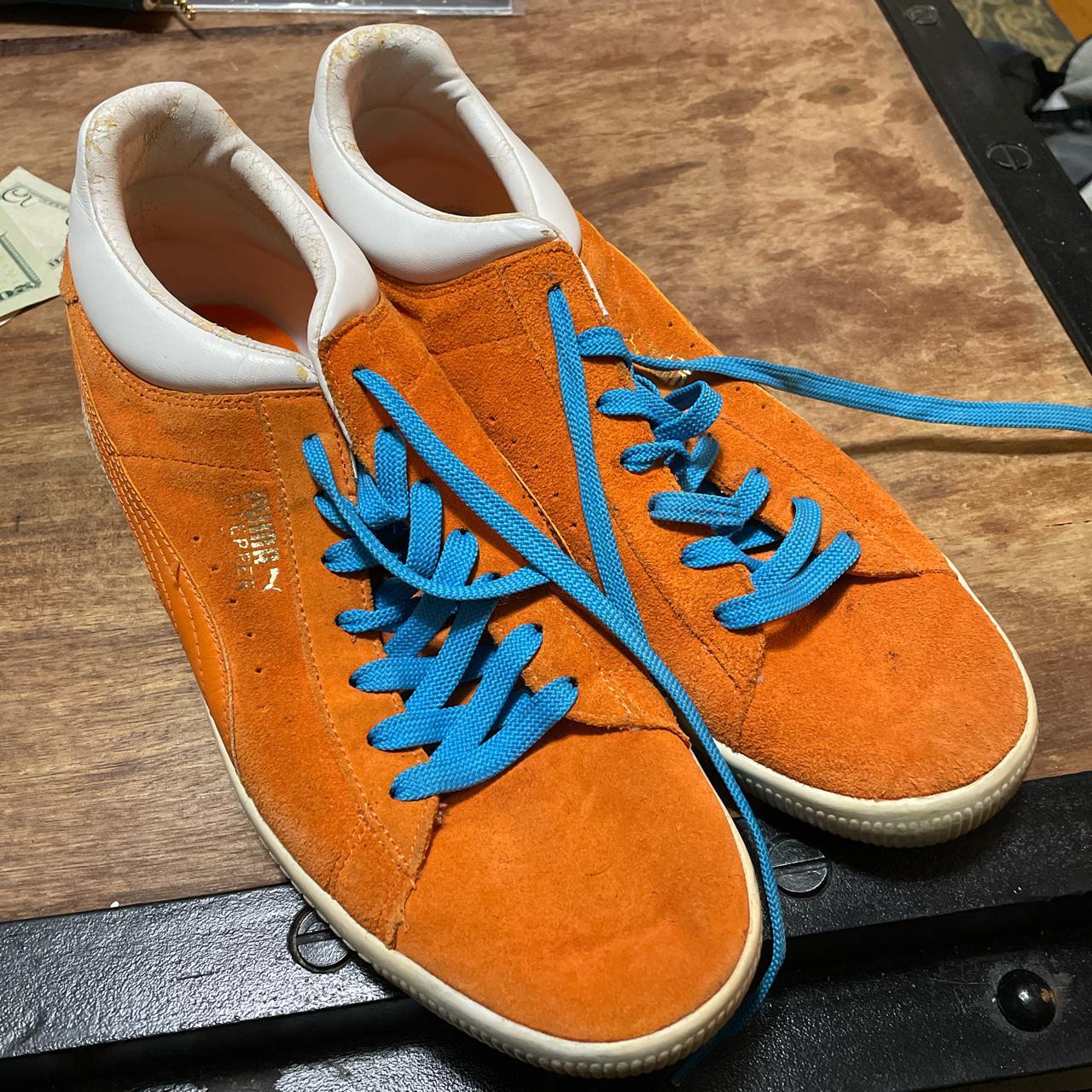 Puma Stepper Orange and Blue. 9 mens. Some cracking... - Depop