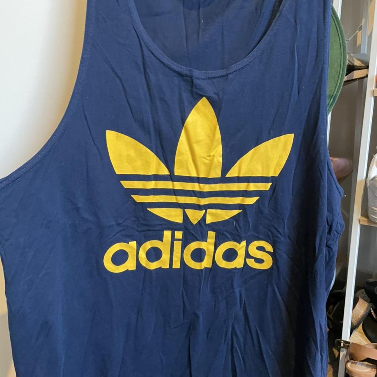 Adidas Men's Blue and Yellow Top | Depop