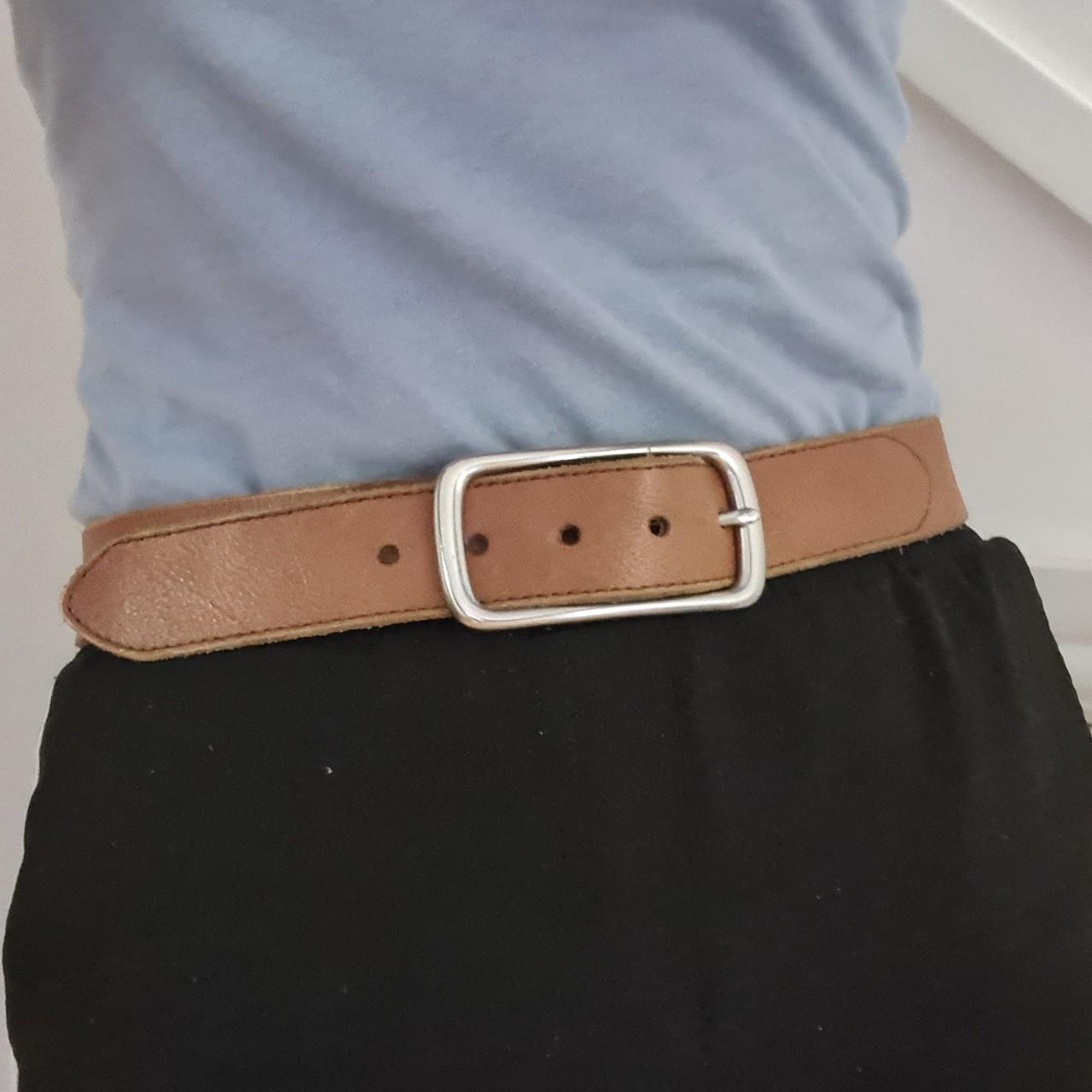 Gap Women's Brown and Silver Belt Depop