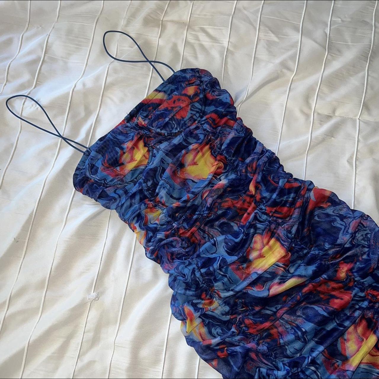 plt blue pattern bodycon dress ⭒ size US4, never... Depop