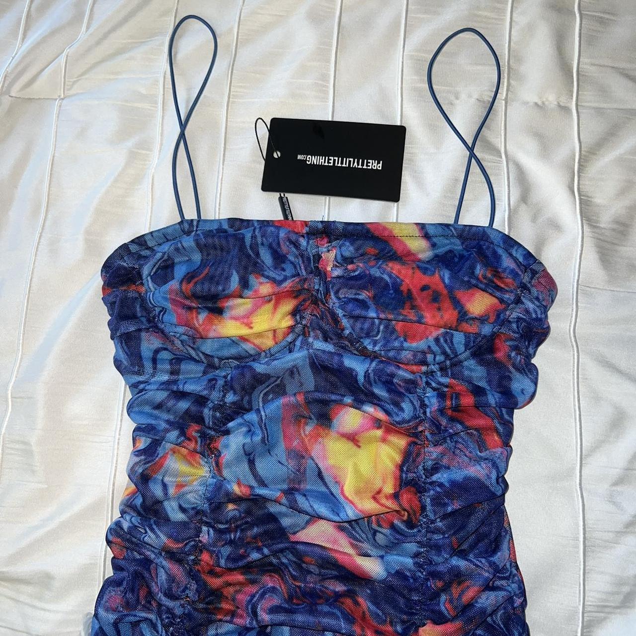 plt blue pattern bodycon dress ⭒ size US4, never... Depop