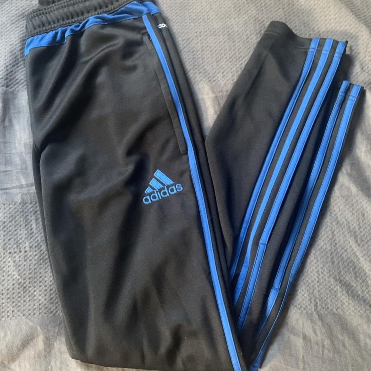 black adidas tracksuit with black stripes