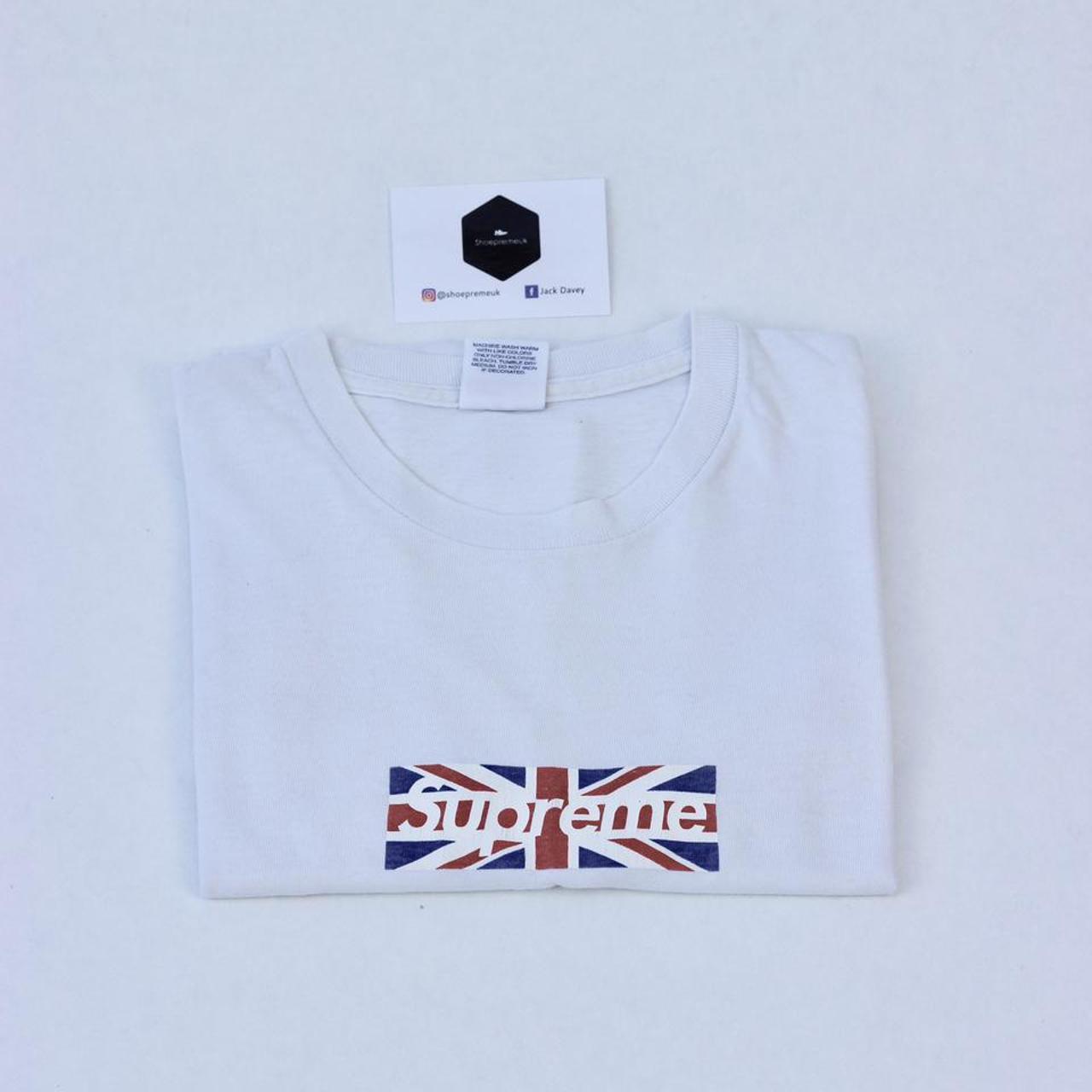 Supreme Union Jack box logo tee (short sleeve) Uk... - Depop