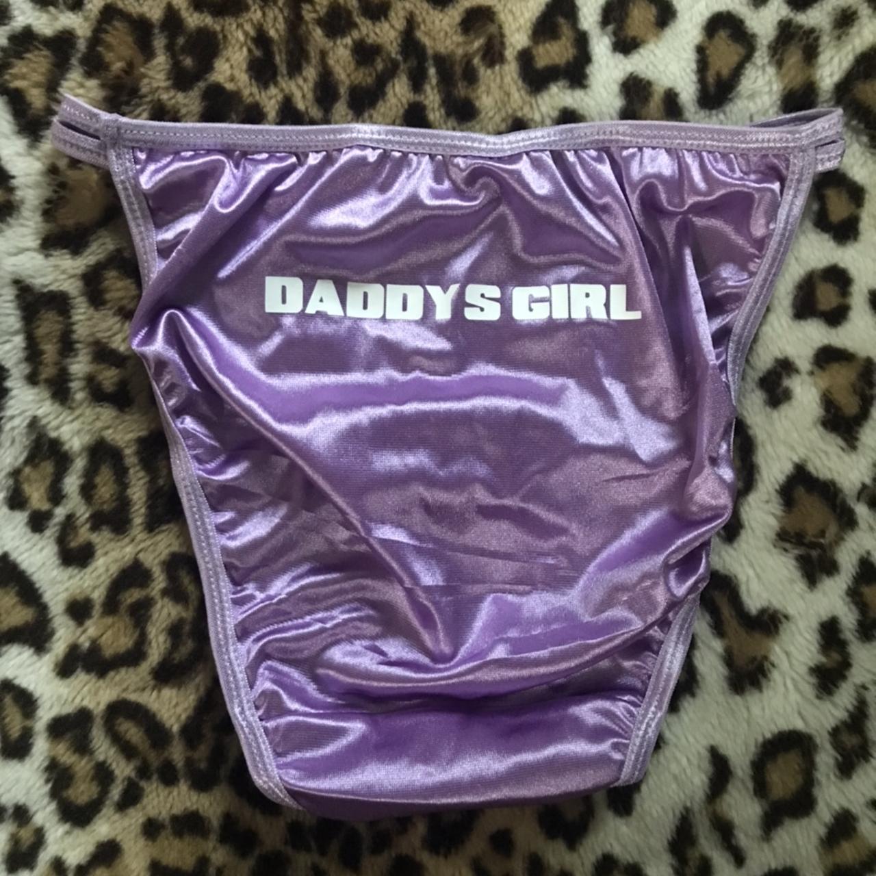 Vintage 1970s inspired satin “Daddys Girl” panties.... - Depop