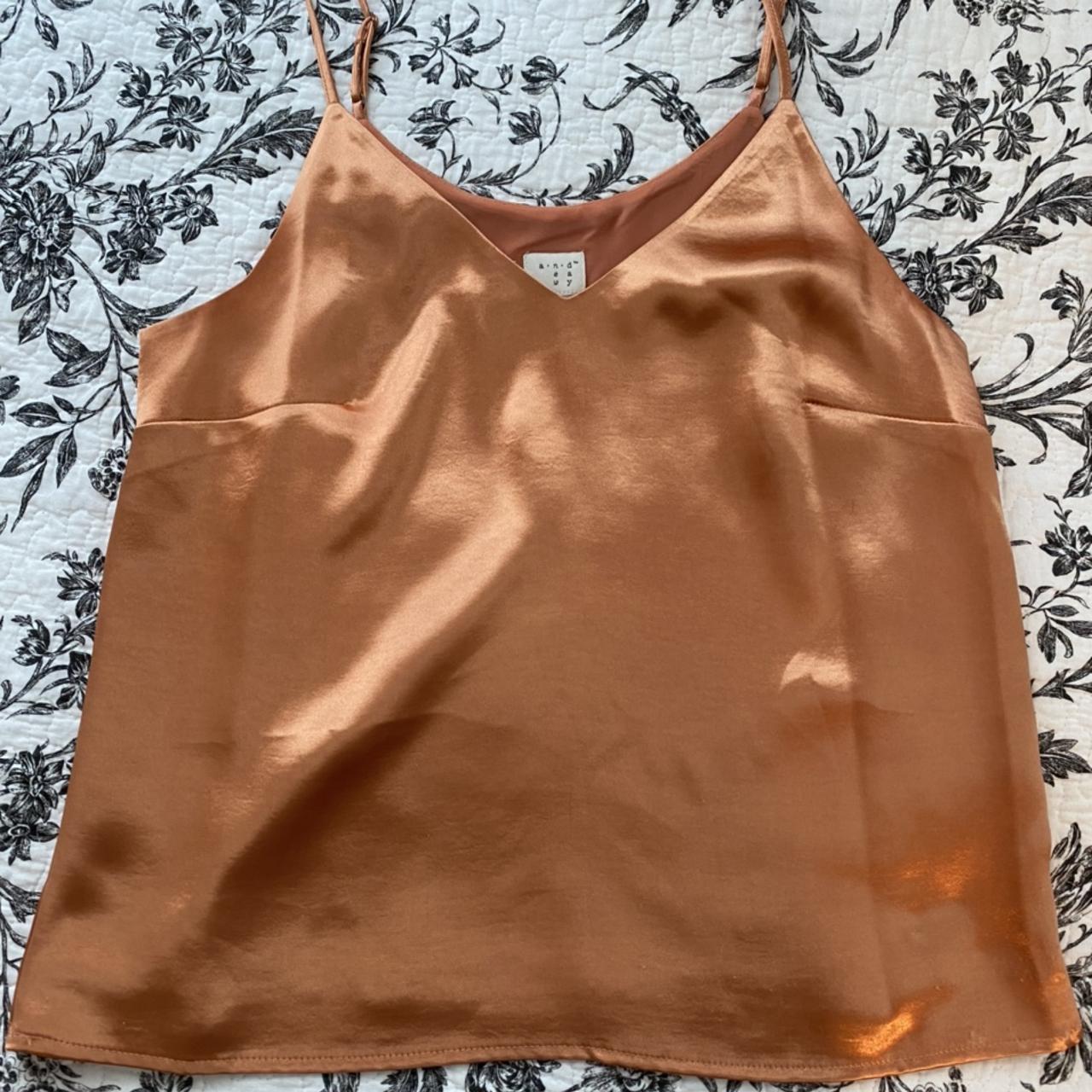 This shiny rust orange top needs a new owner 😪 it is... - Depop