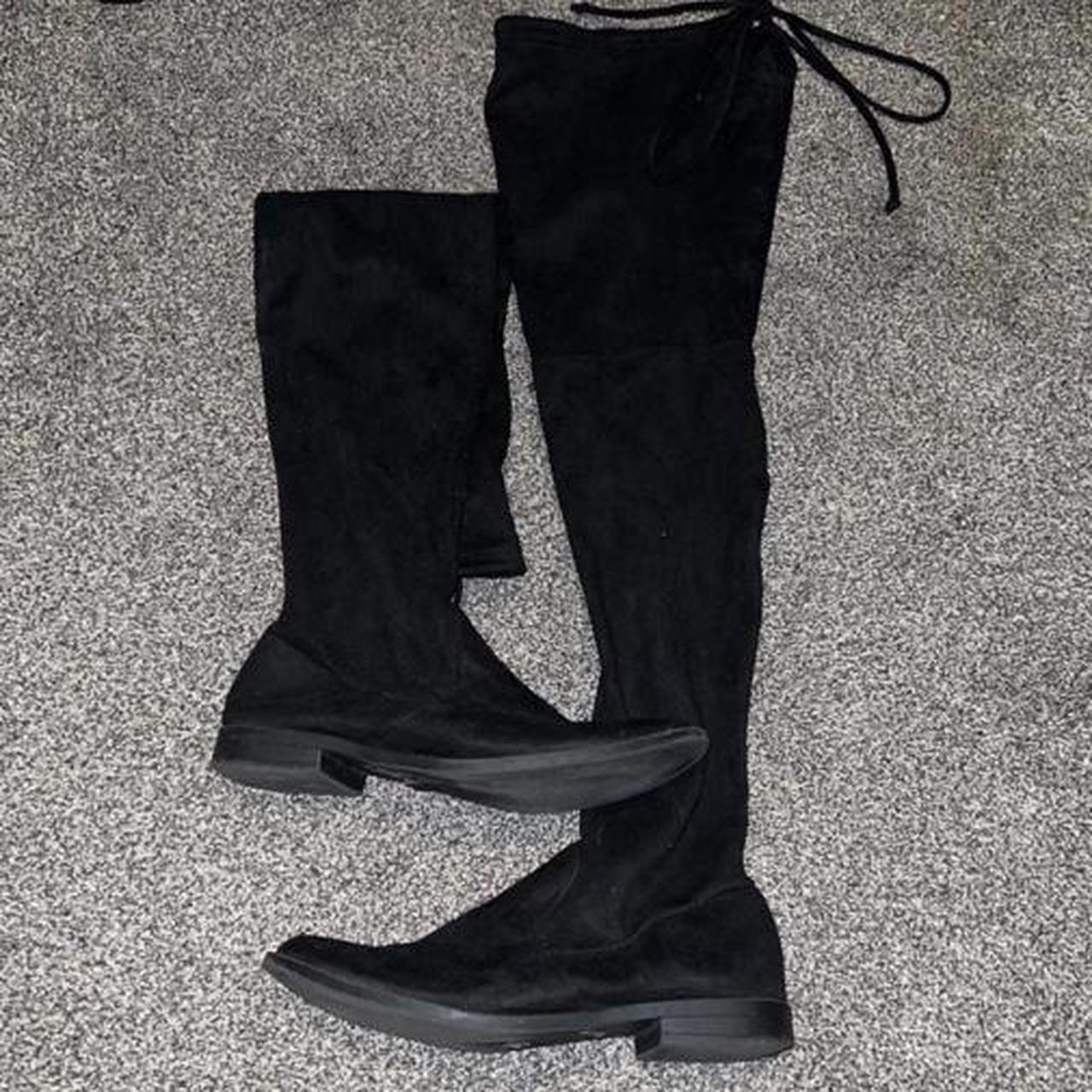 suede thigh high boots size 4 great condition... - Depop