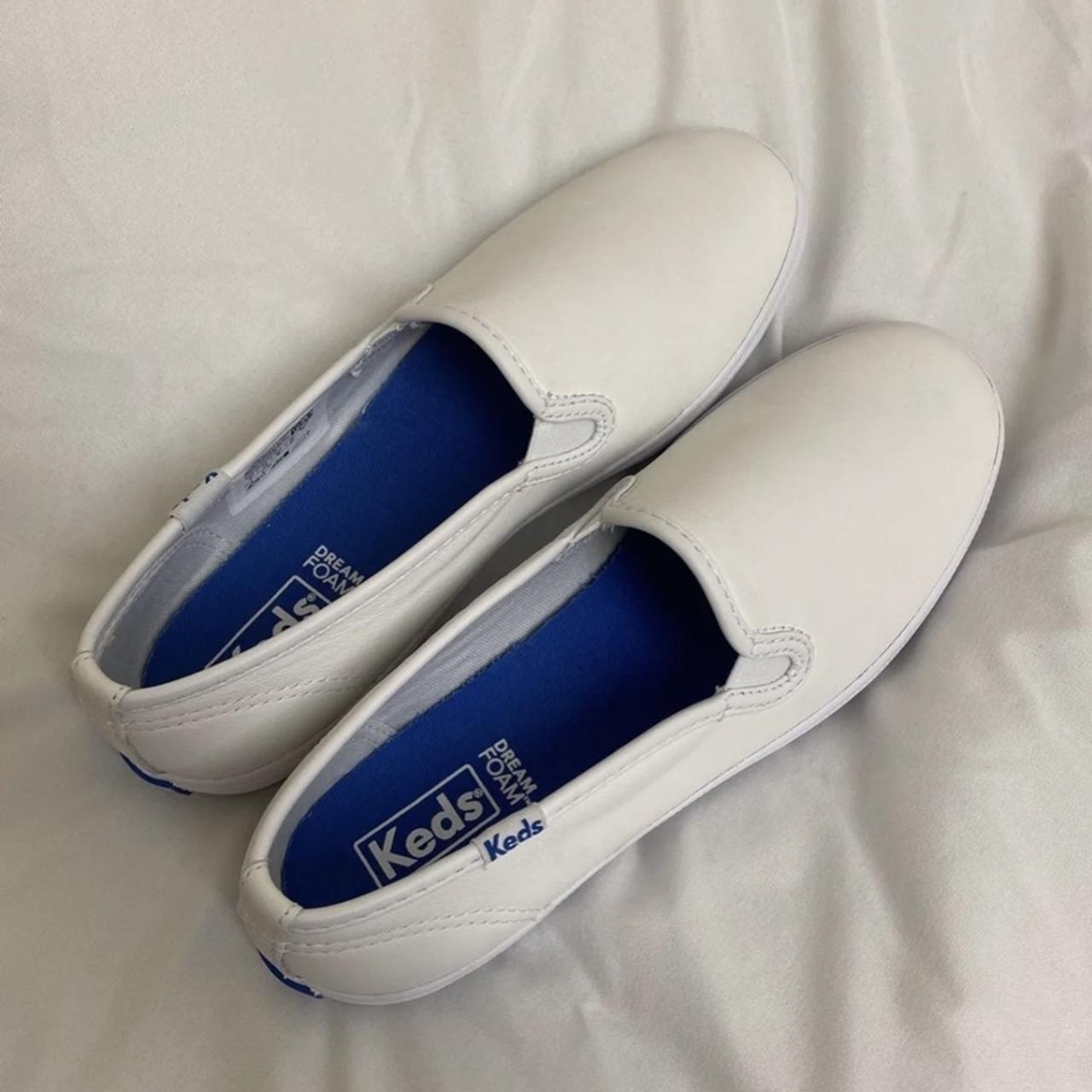 keds womens leather slip ons