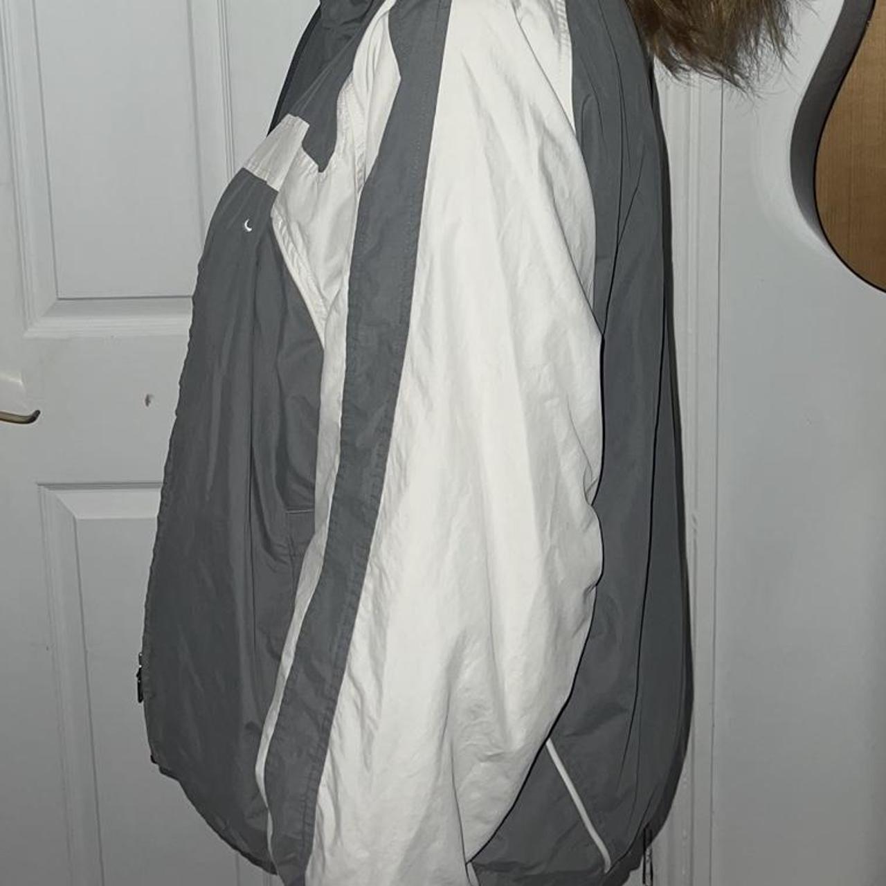 Nike Men's Grey and White Jacket Depop