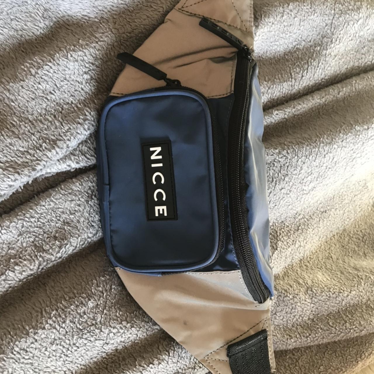 ✨ Blue, black and silver reflective bum bag Depop