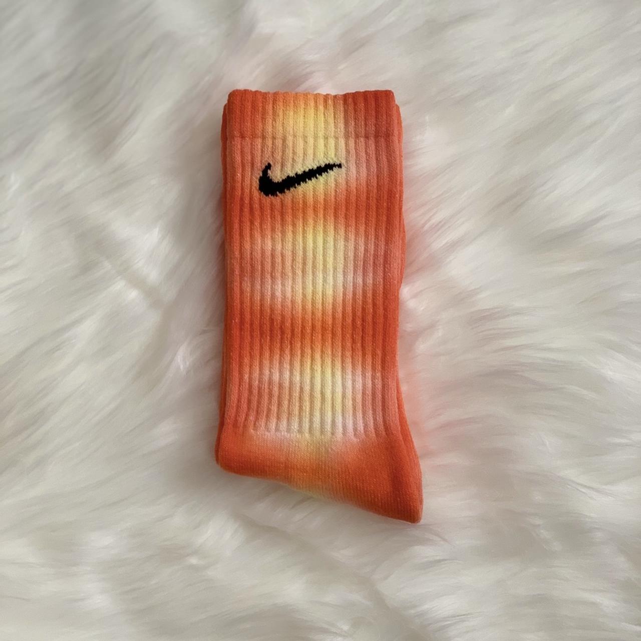orange tie dye nike socks