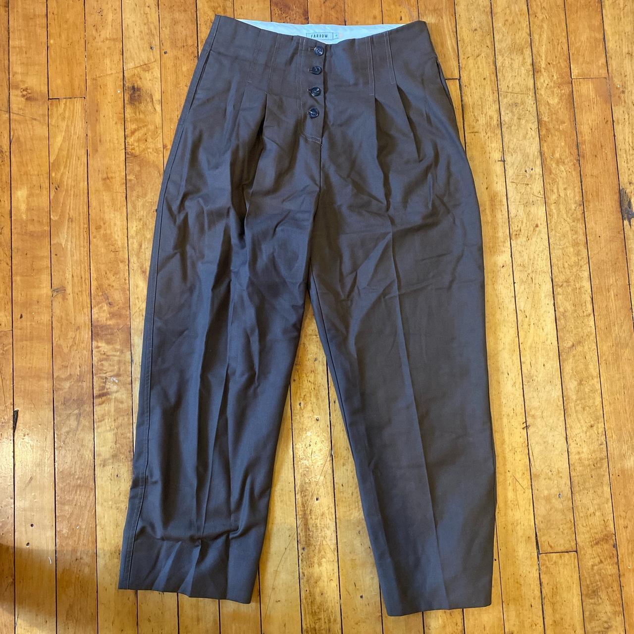 Product Image 1 - high waisted cropped brown slacks
