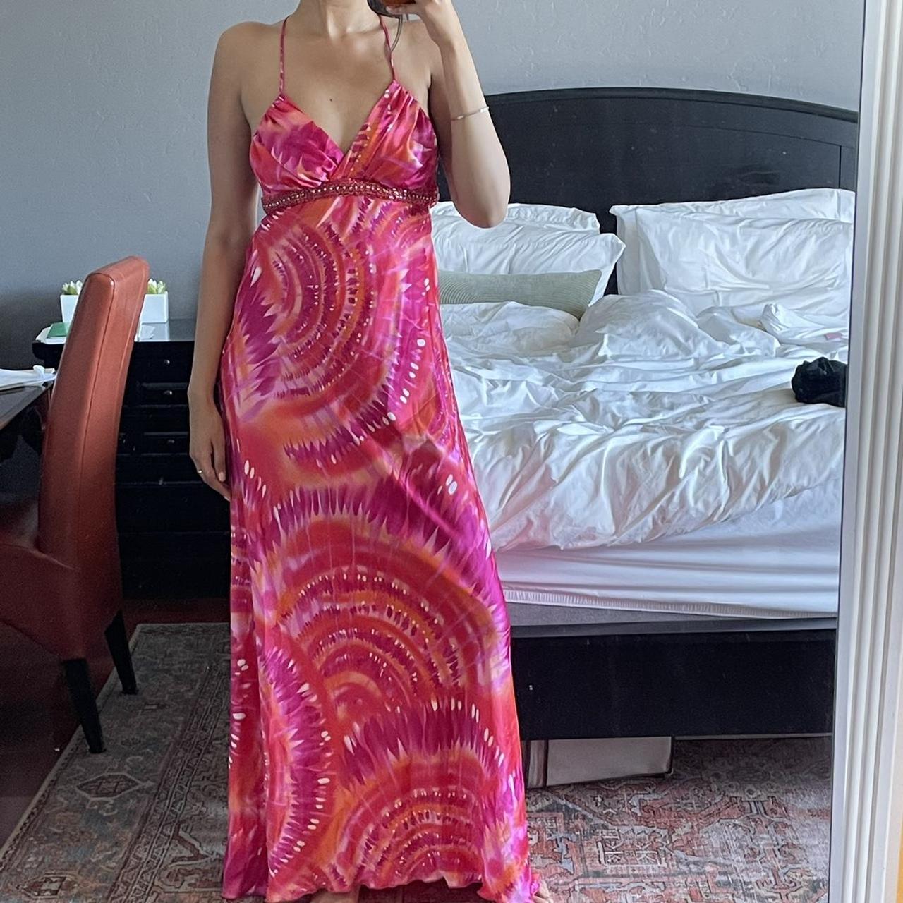 Y2K pink and orange tie dye dress Perfect for prom... Depop