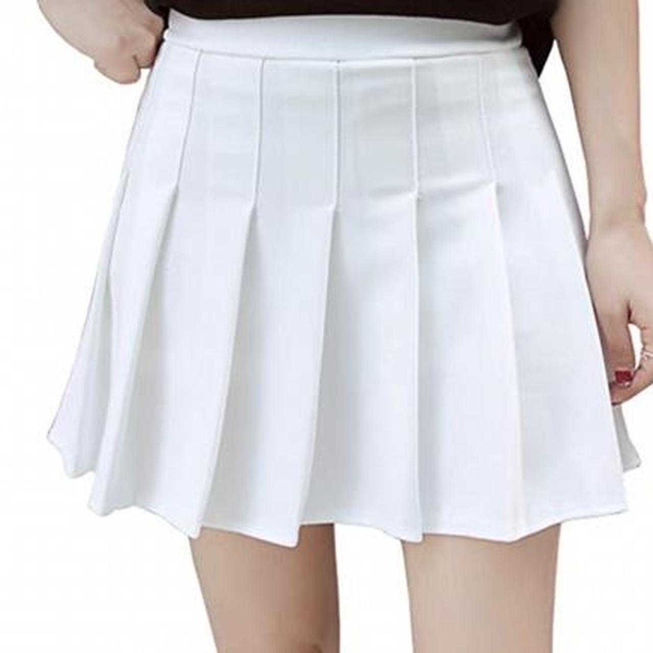 High Waist Pleated Skater Tennis School Skirt With Depop