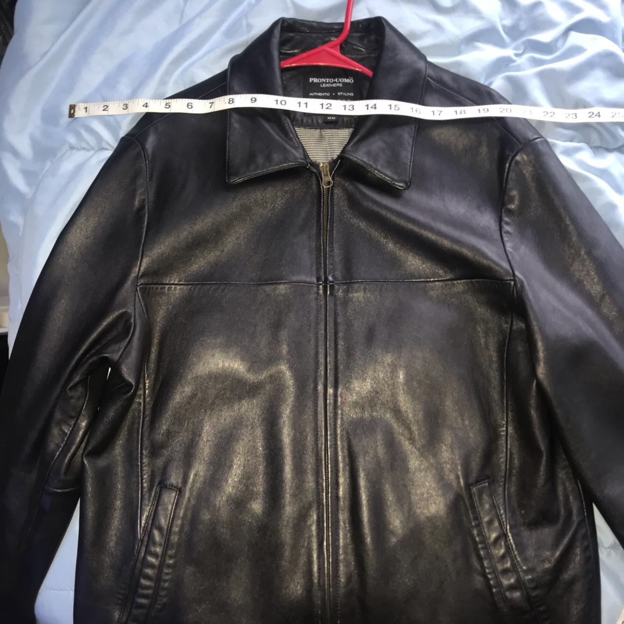 proto uomo leather jacket, great condition Please... - Depop