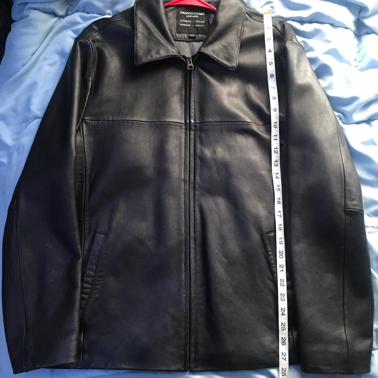 proto uomo leather jacket, great condition Please... - Depop