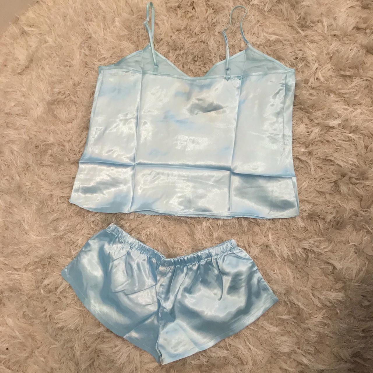 Beautiful Tiffany blue lingerie set. Satin material... - Depop