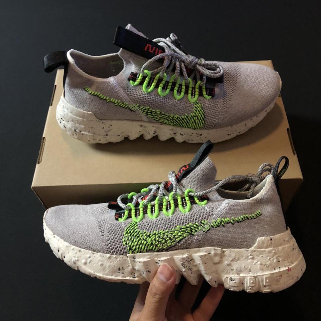 Nike Space Hippie 01 Vast Grey Electric Green... - Depop