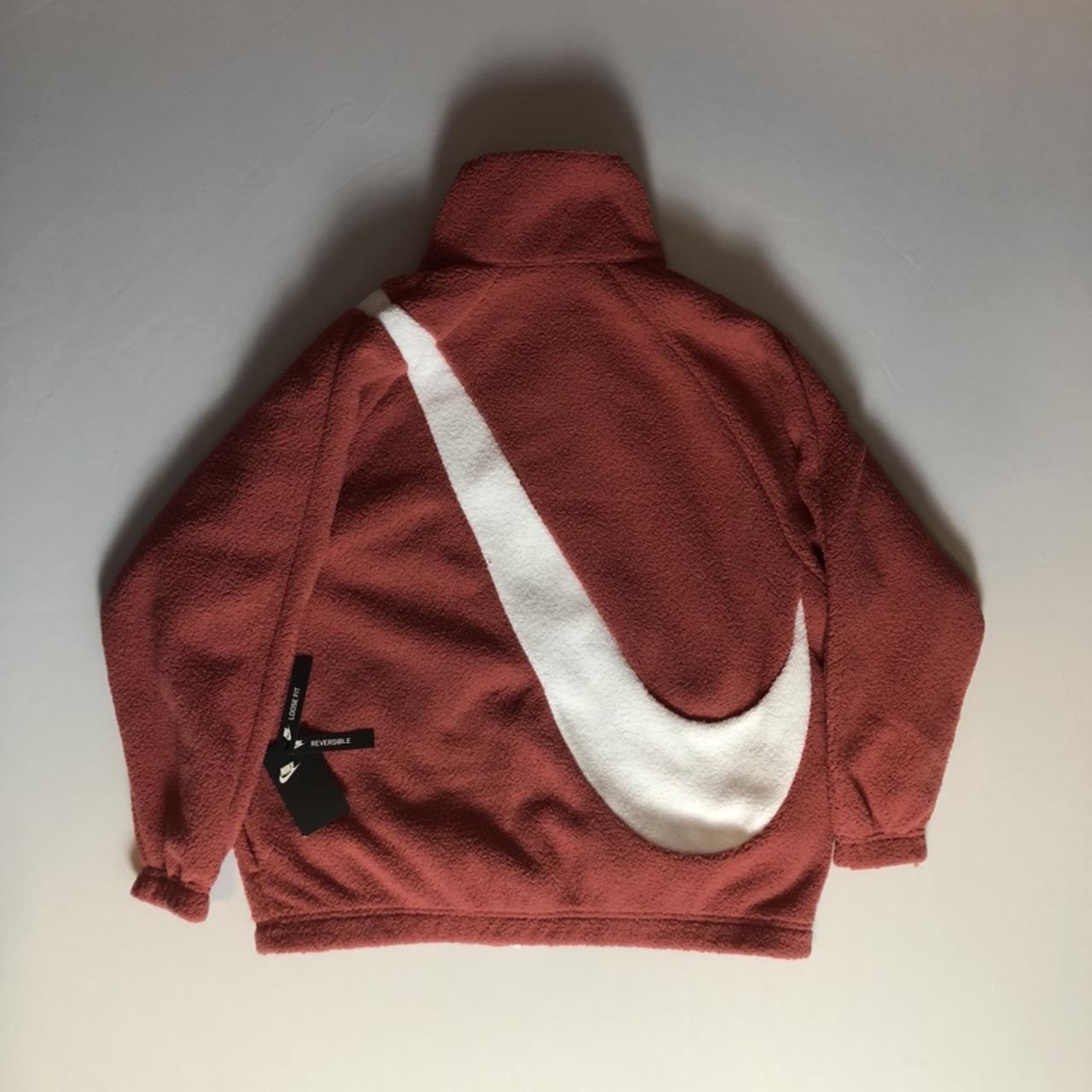 Nike NSW Sherpa Swoosh Reversible Jacket Redwood Depop