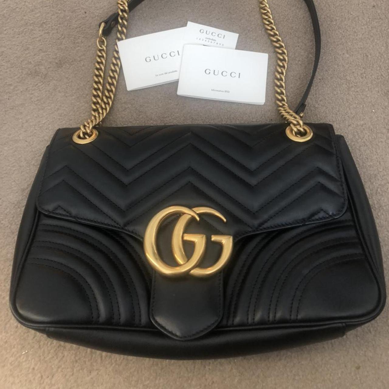 Marmont medium black leather shoulder bag Depop