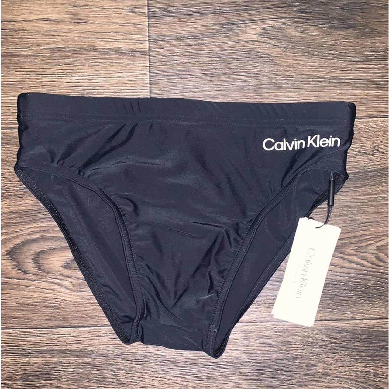 Calvin Klein Men's Black Swim-briefs-shorts | Depop