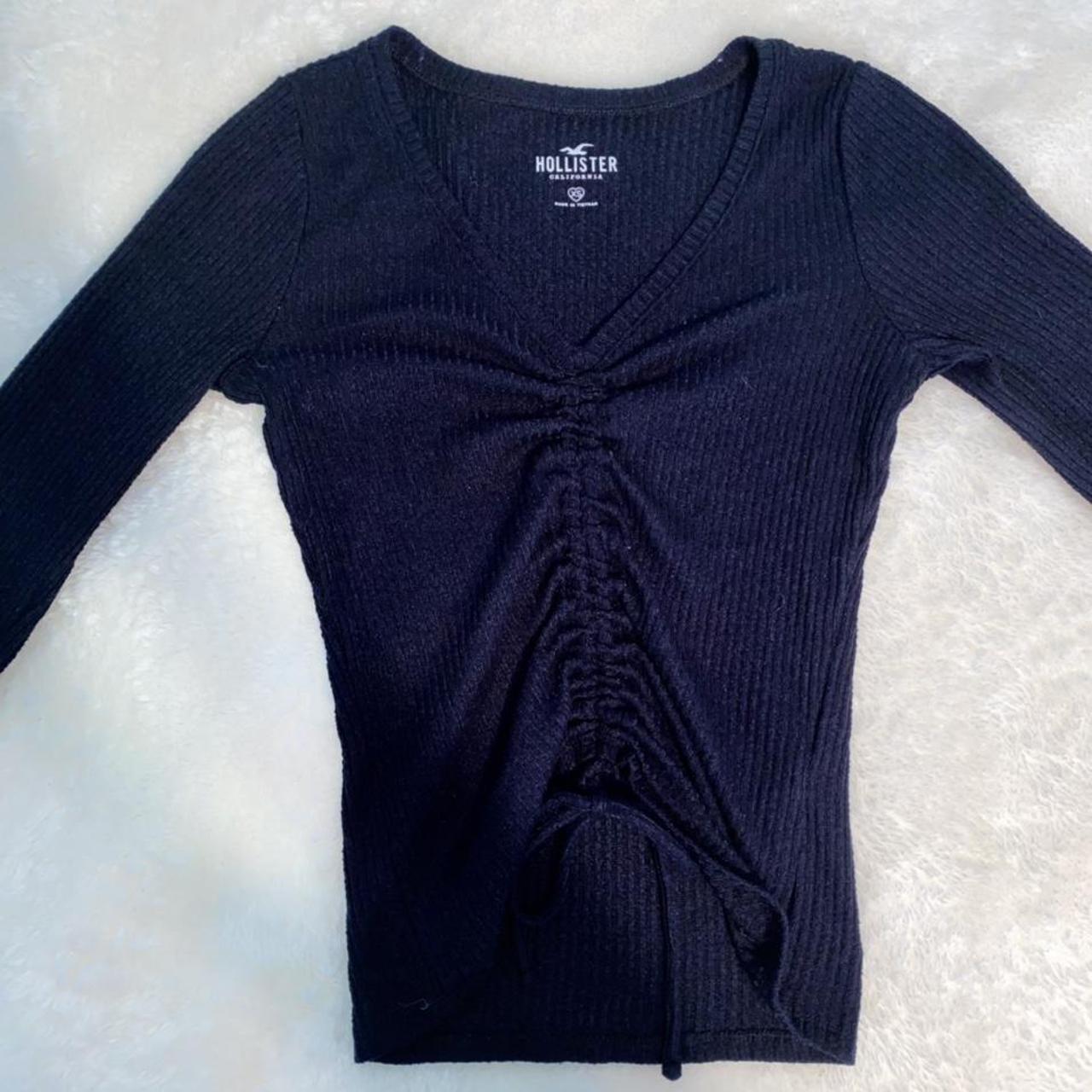 Hollister Ribbed Long Sleeve Top - Black - Women's Medium