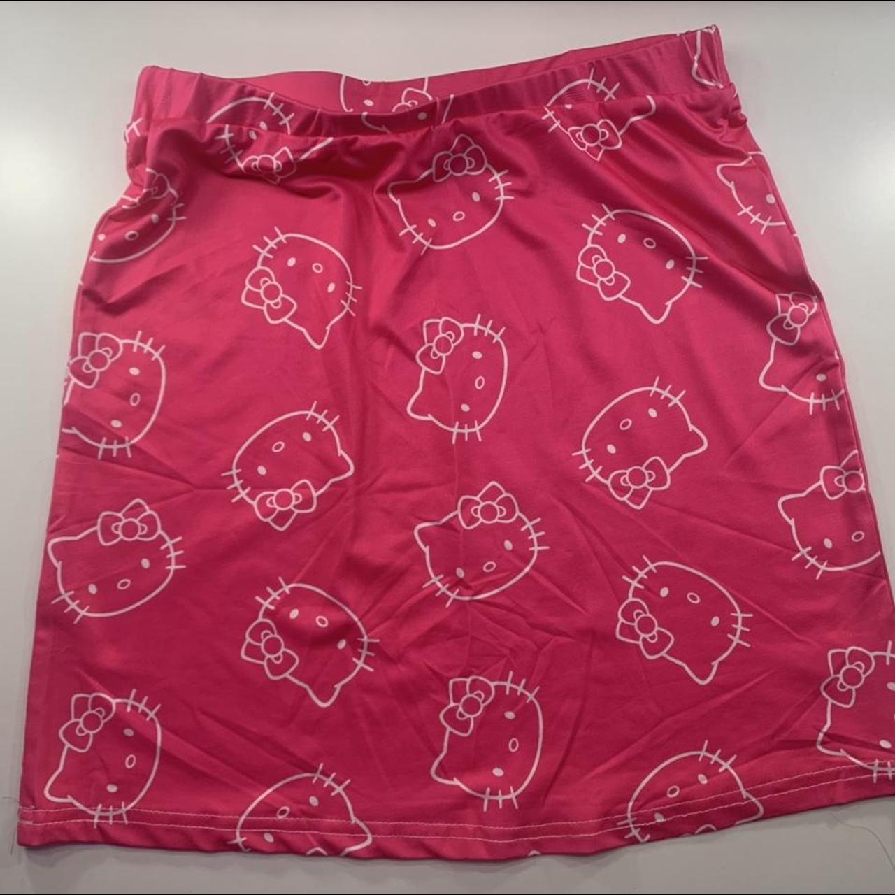 hot pink hello kitty skirt, pattern goes all over.... - Depop