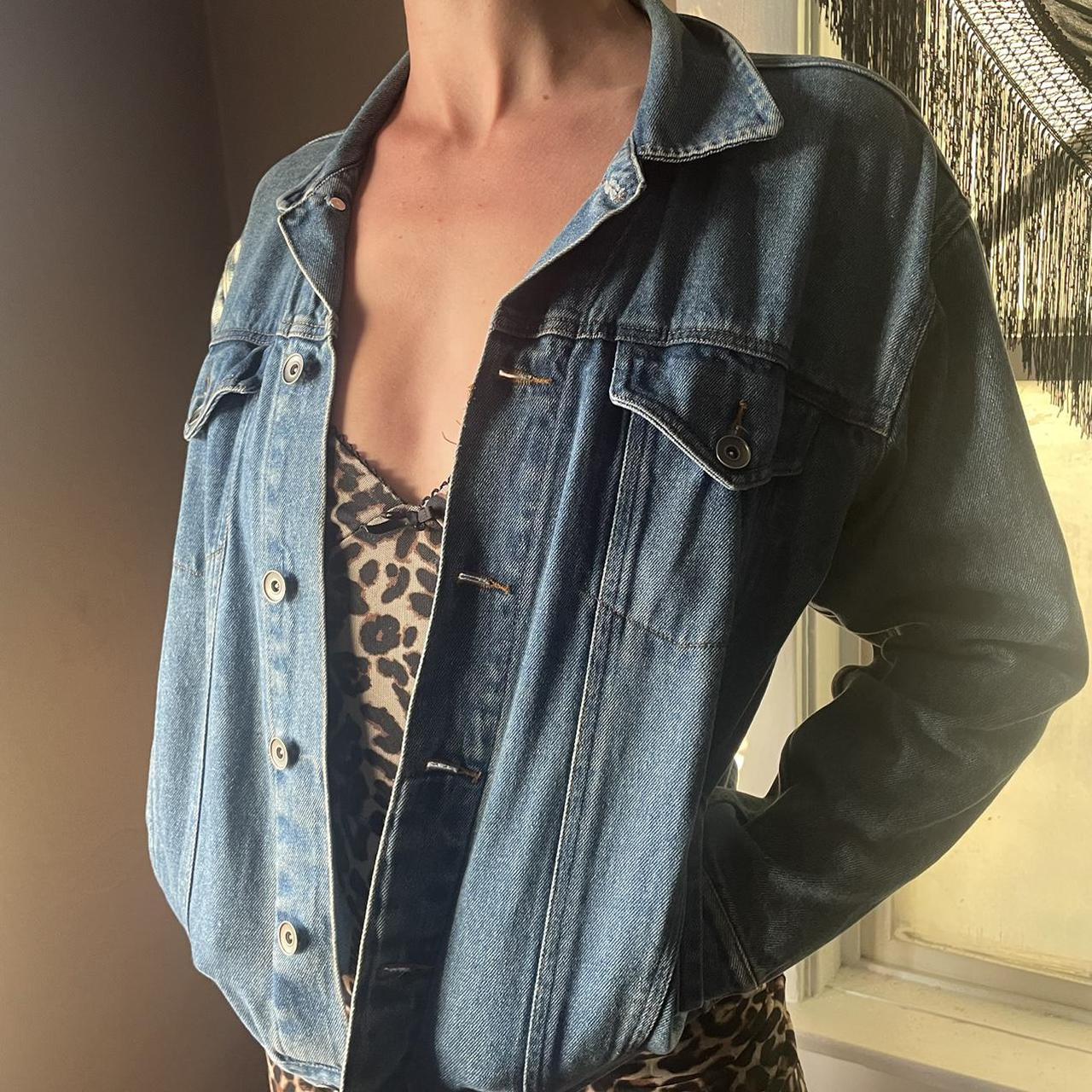 Perfect 90s denim jacket Size L 14/16 Medium wash... - Depop