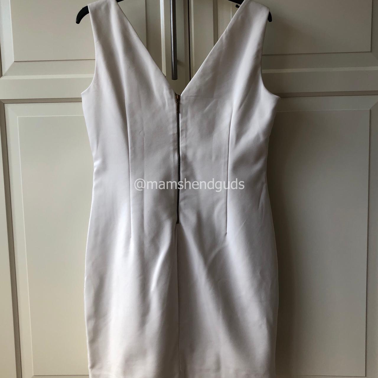 ZARA WHITE SCUBA SLEEVELESS MINI DRESS WITH BACK... Depop