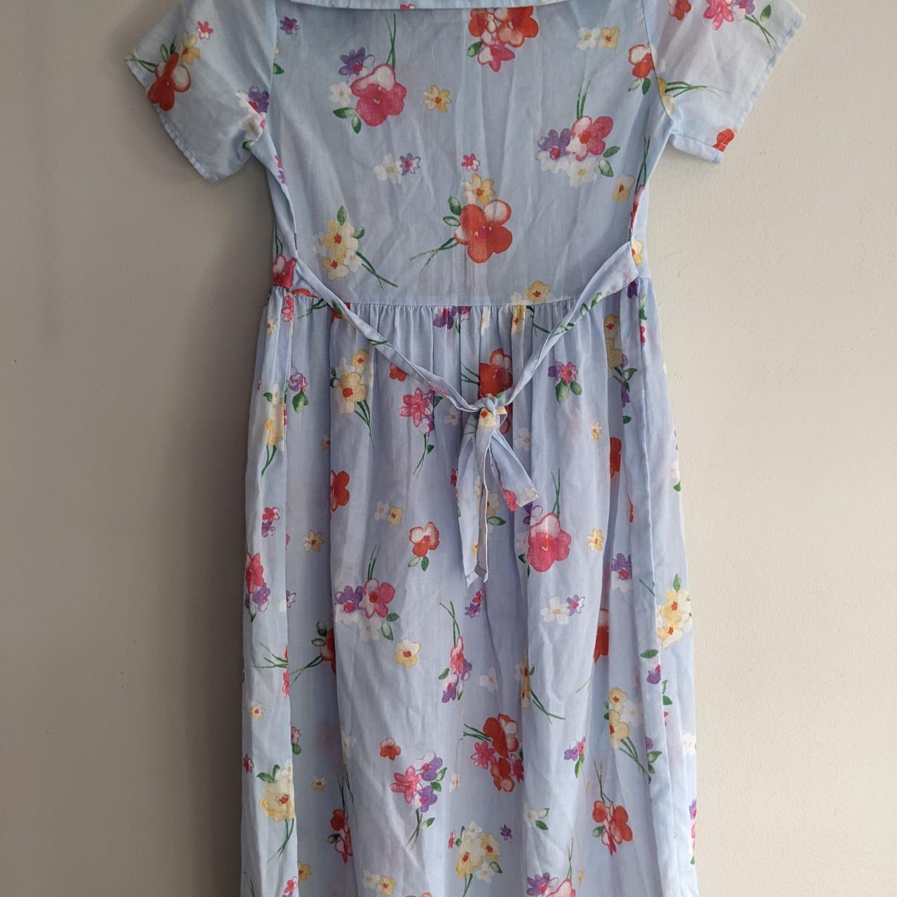 Laura Ashley Pink and Blue Dress | Depop