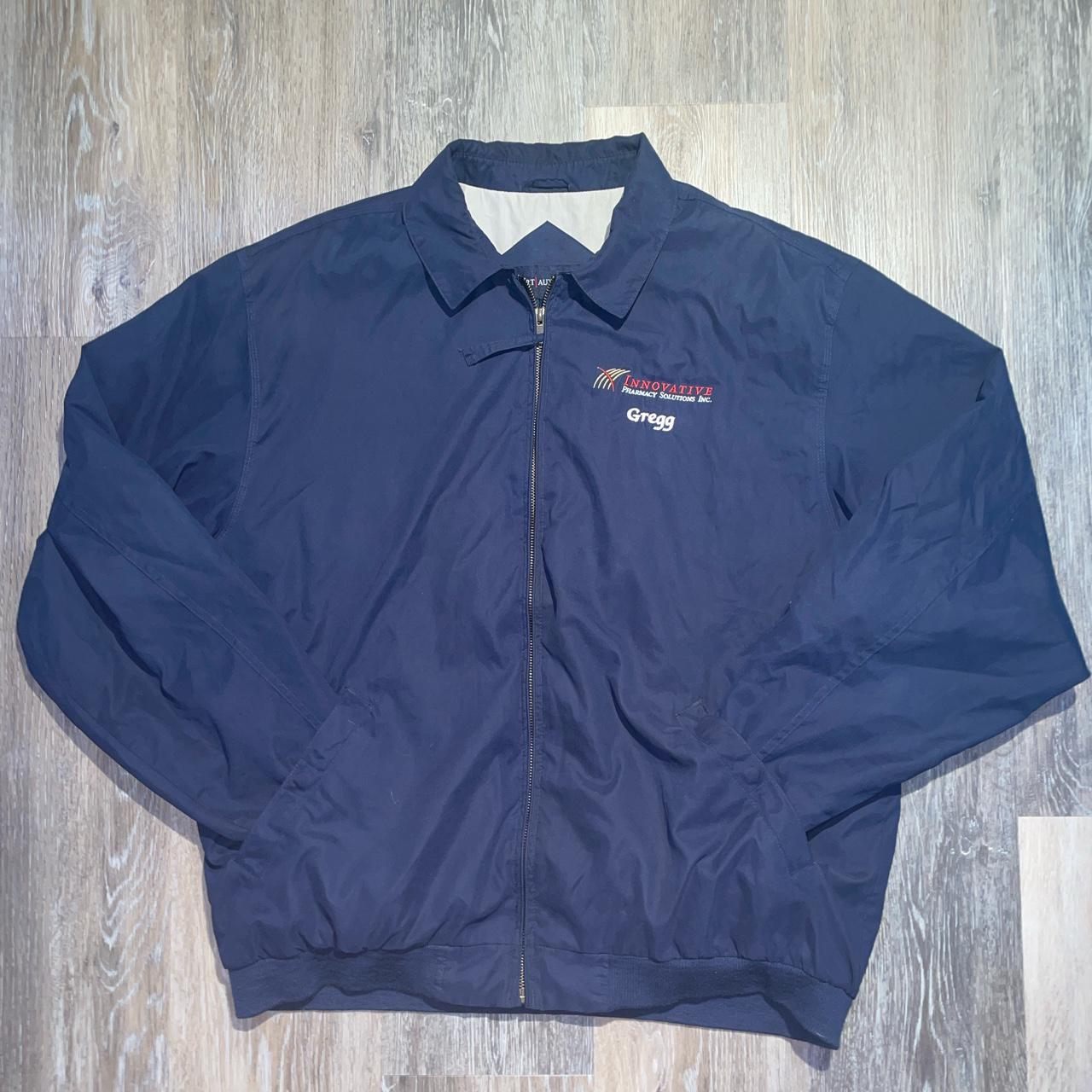 Port Authority Men's Navy Jacket | Depop