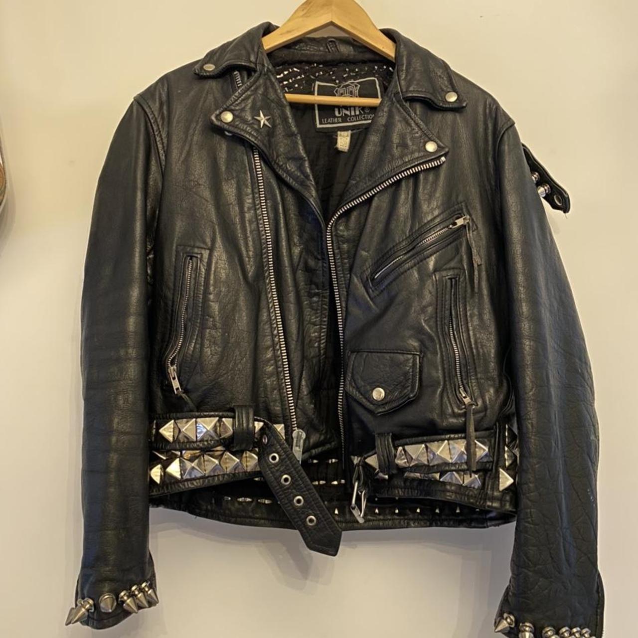 vintage 90s UNIK leather collections jacket. hand... - Depop