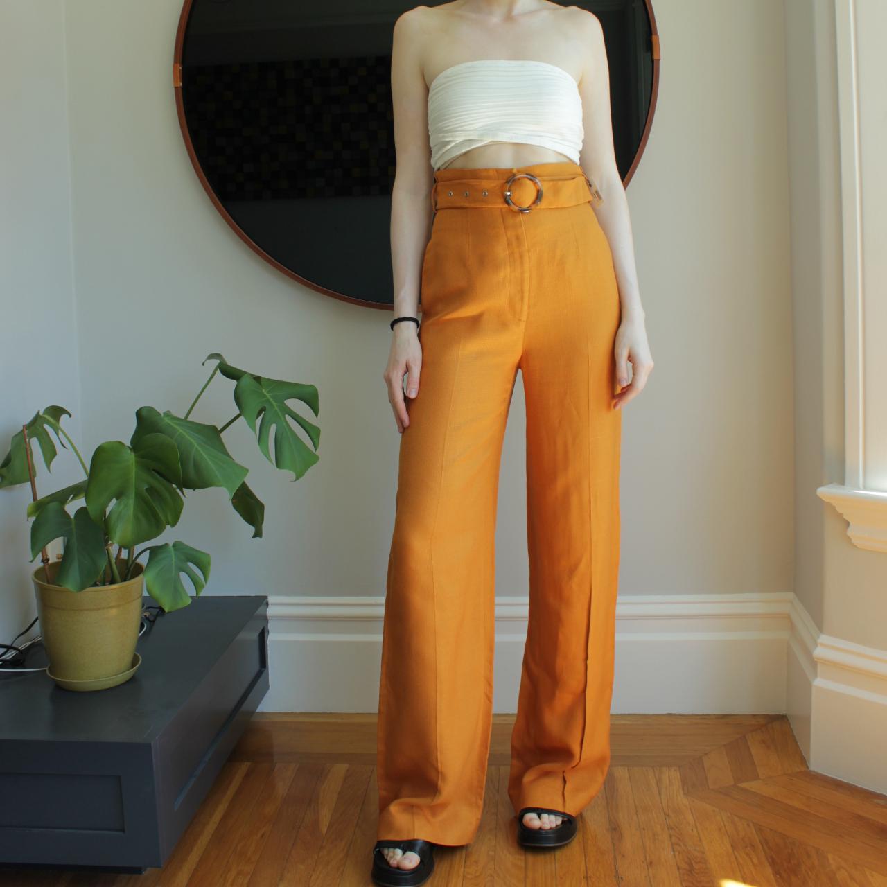 Orange 2024 belted trousers