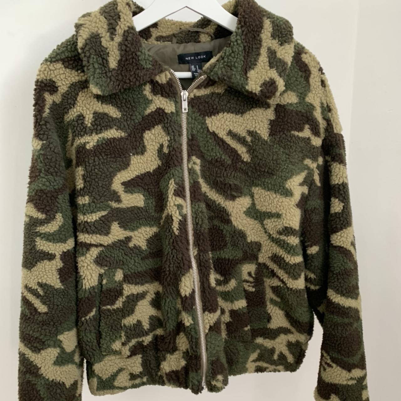 New look CAMO Teddy jacket // Very good... - Depop