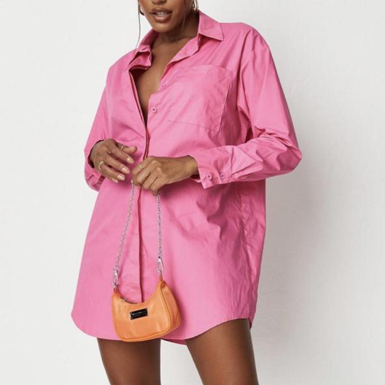 Pink popping oversized shirt dress. Brand new with. Depop