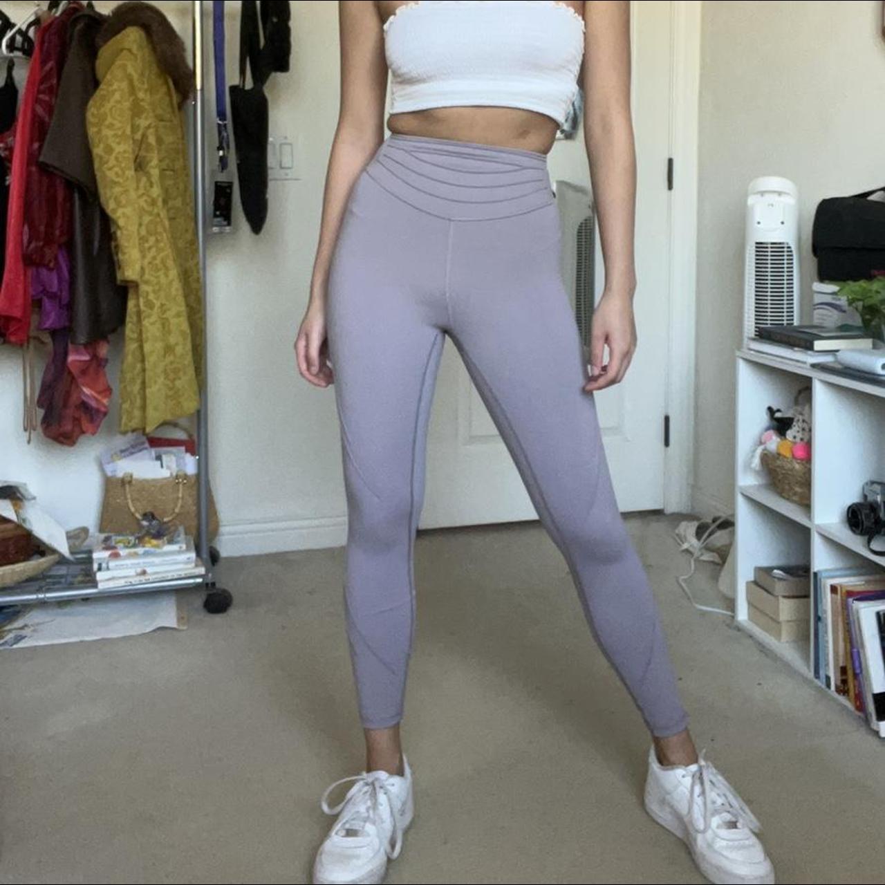 lululemon purple flare leggings size 2 only worn - Depop