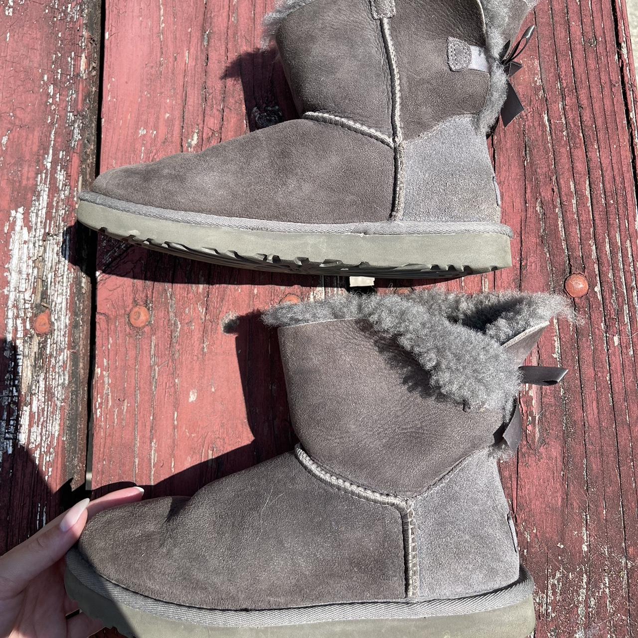 Ugg Australia Mini Bailey Bow size 7 in gray. Great... - Depop