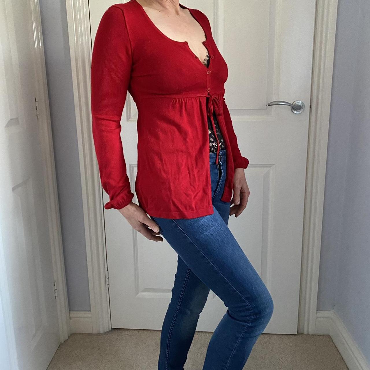 mango-red-cardigan-y2k-size-m-excellent-condition-depop