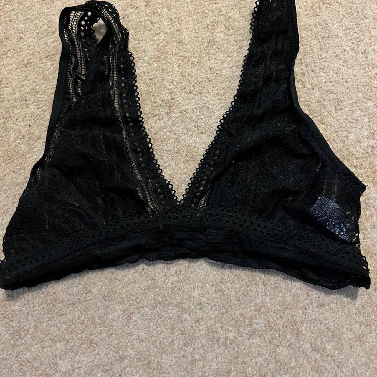 Black lace bra top - Depop