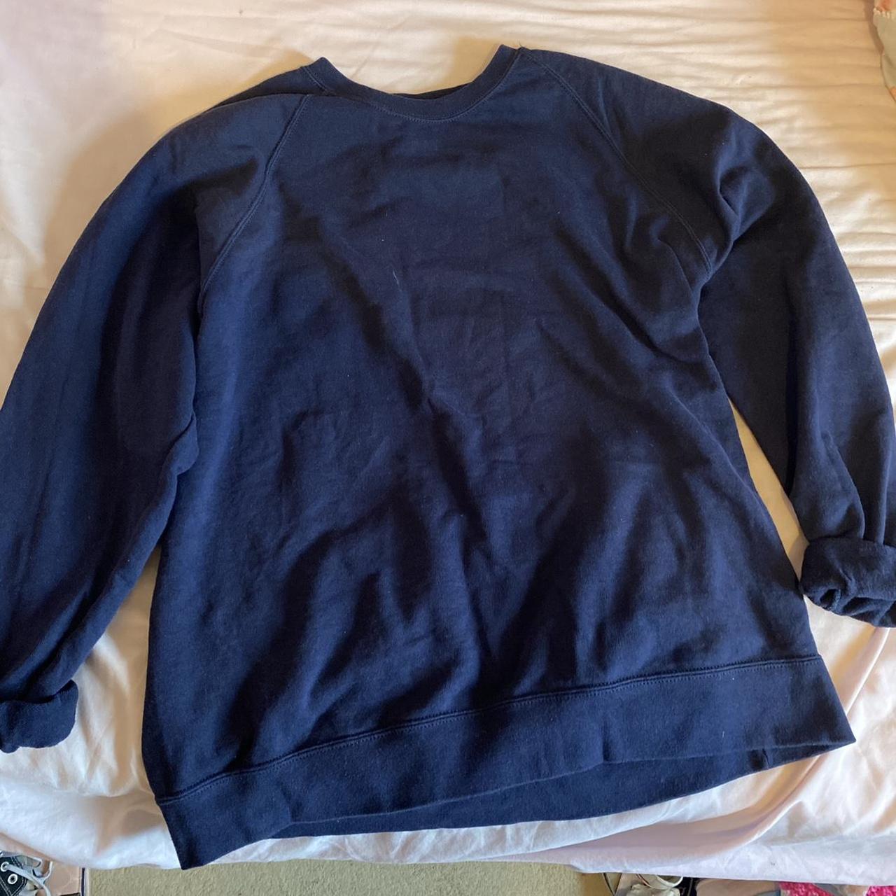 Fruit of the Loom Men's Blue and Navy Sweatshirt | Depop