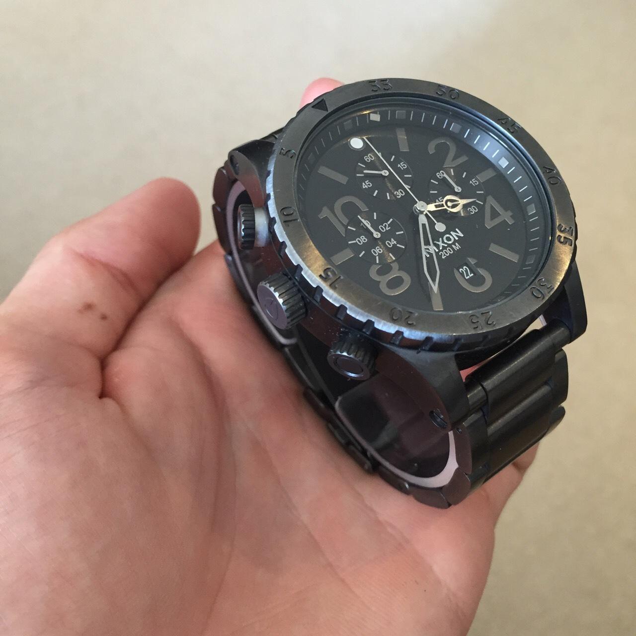 Nixon 48-20 chrono gunmetal watch, great condition... - Depop