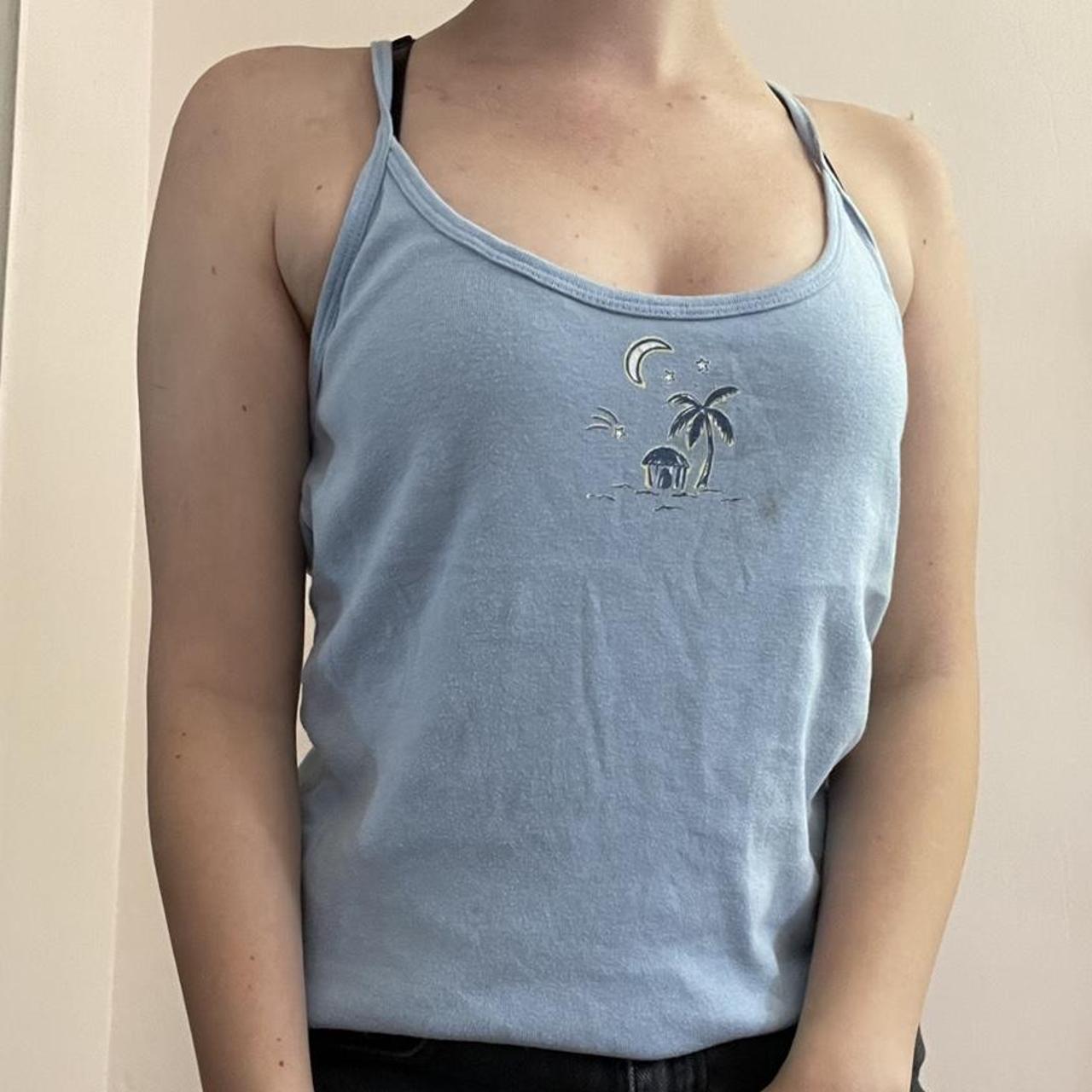 adorable light blue tank top 🧿 such a cute design... Depop