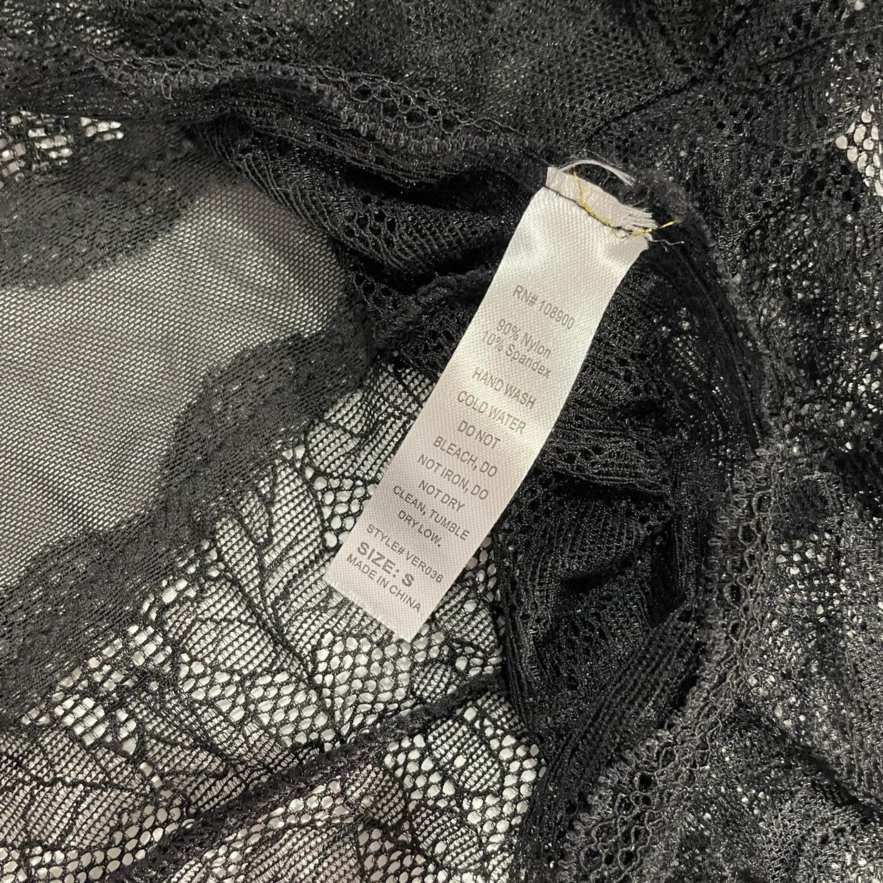 Sexy black lace one piece lingerie never worn size... - Depop