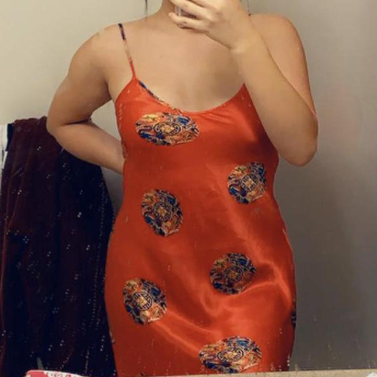 Satin oriental slip dress! hugs your curves and has... Depop