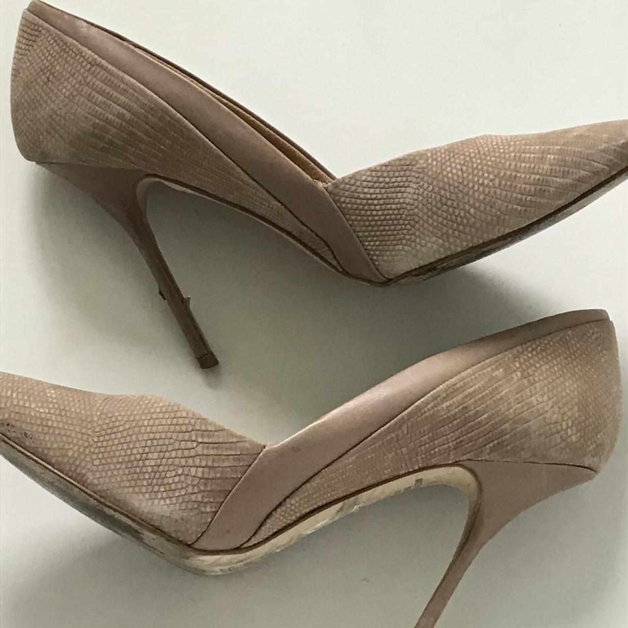 Nude coloured high heels River island A suede like... Depop