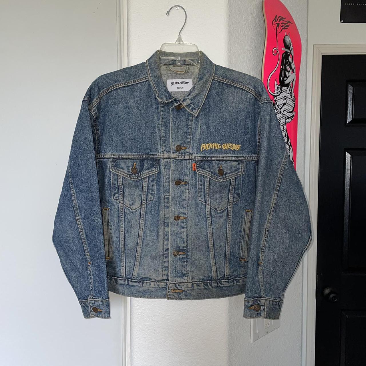 Fucking Awesome Cathedral denim jacket Medium (fits... - Depop