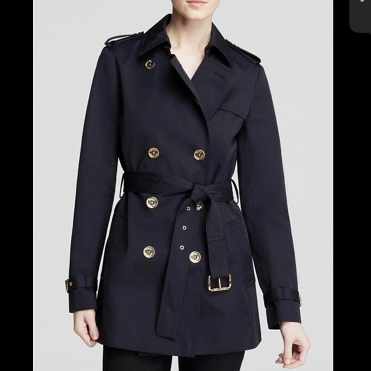 Michael Kors Women's Navy Coat Depop