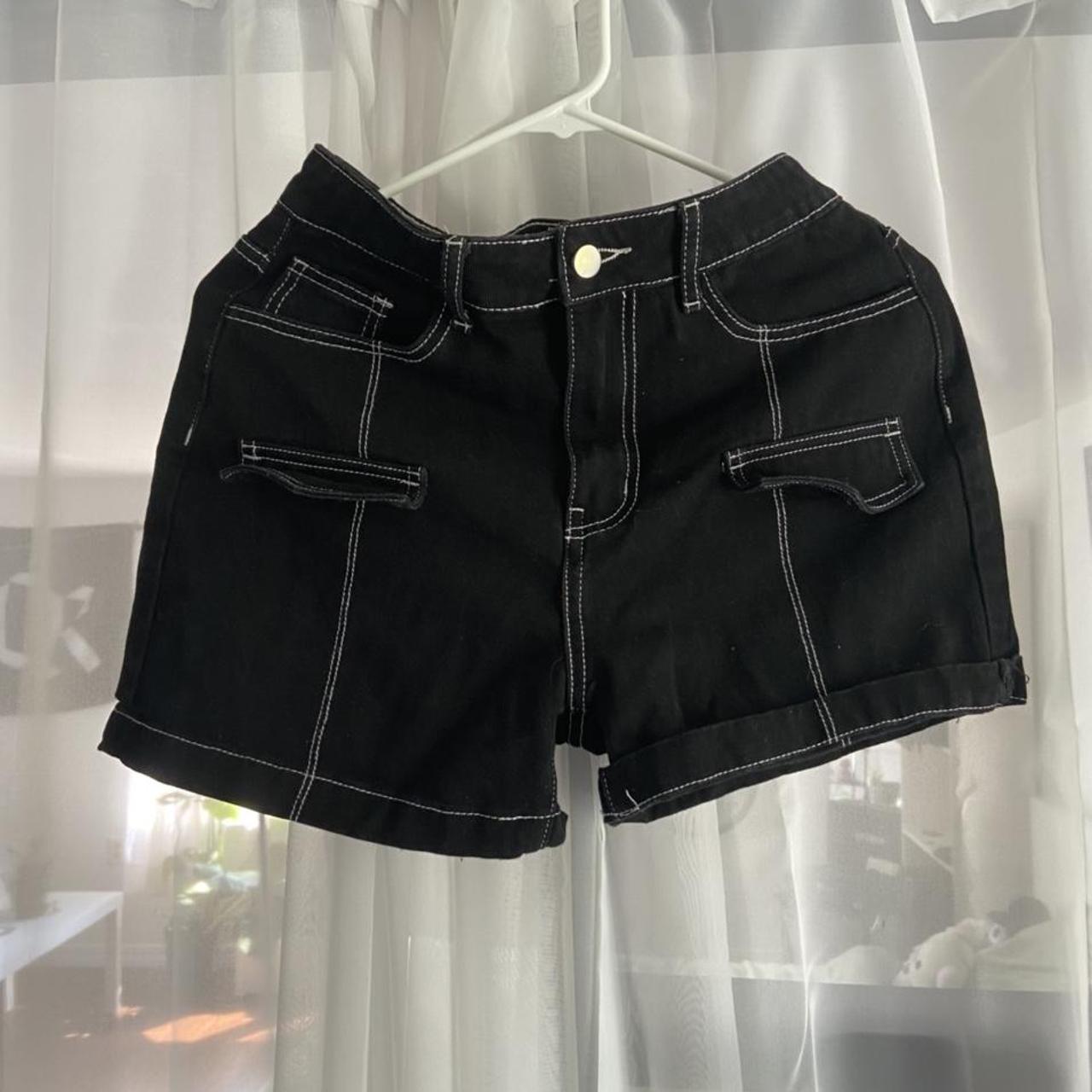 Women's Black and White Shorts | Depop